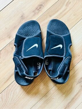 Nike Black Slide Sandals with White Swoosh